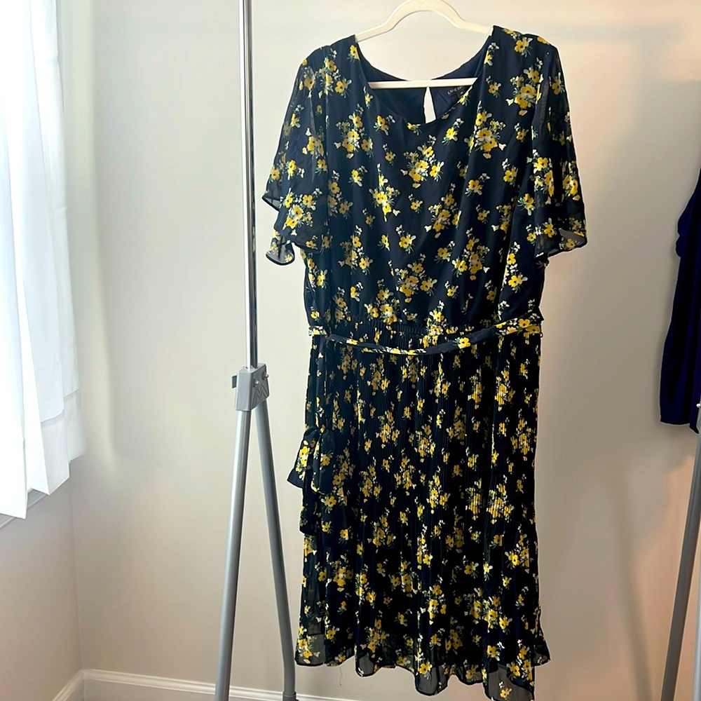 Yellow & blue floral dress